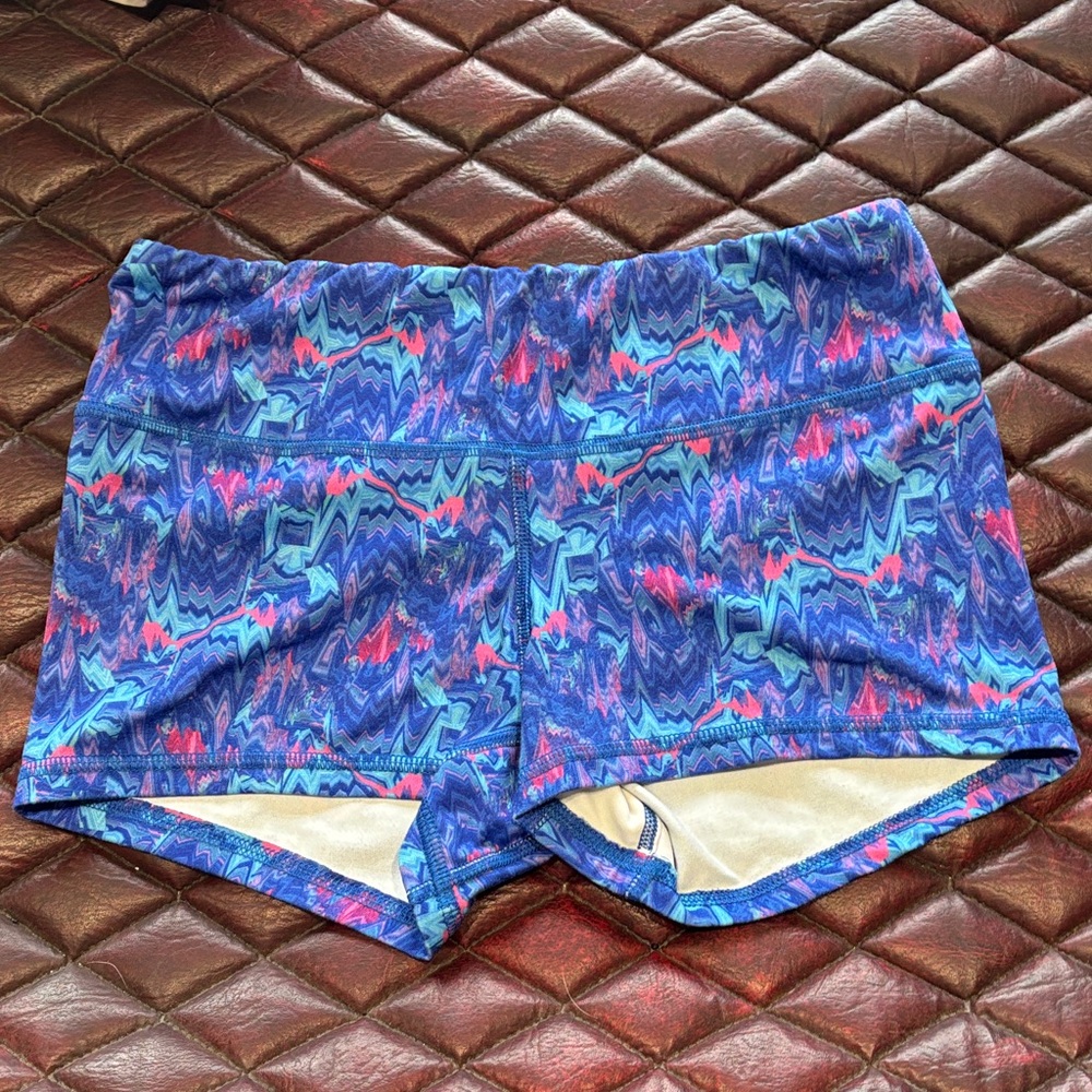 Women's Fleo Patterned Blue Shorts